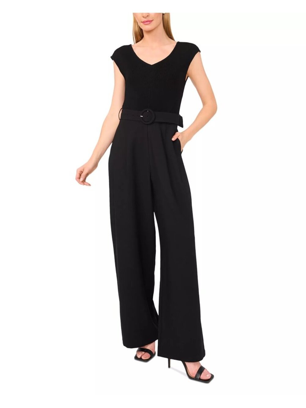 V-37. Ted Baker Ribbed Belted Sleeveless Jumpsuit Navy